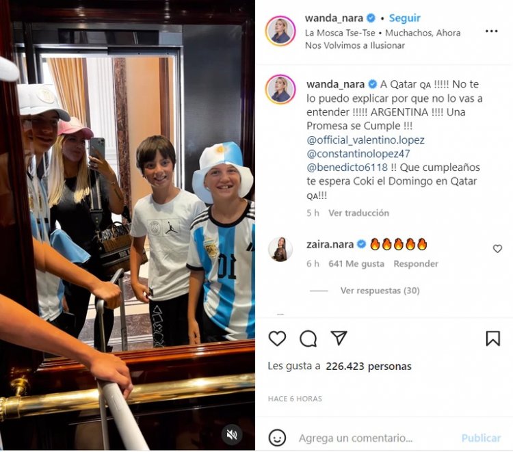 Wanda Nara viajó a Qatar para ver la final del Mundial y mostró sus fotos en el aeropuerto