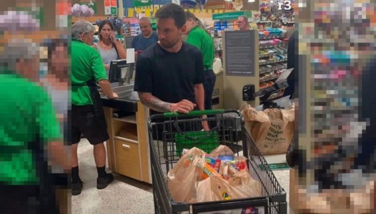 Distendido en Miami: La increíble foto de Messi en un supermercado