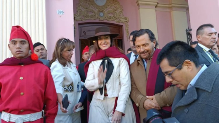 Vestida de gaucha, la vicepresidente Victoria Villarruel le rindió homenaje al General Güemes